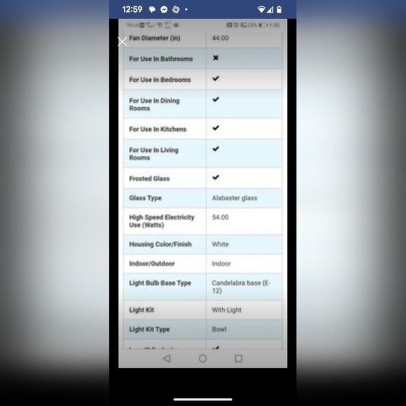 Harbour breeze 44 inch fan fixture. New in box, with lifetime warranty. - Picture 7 of 8